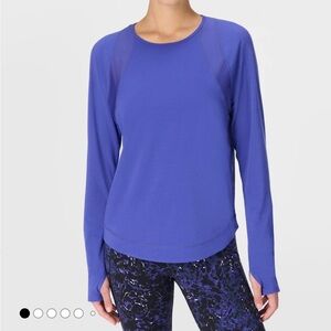 Sweaty Betty Blue Breathe Easy Mesh
Long Sleeve Top